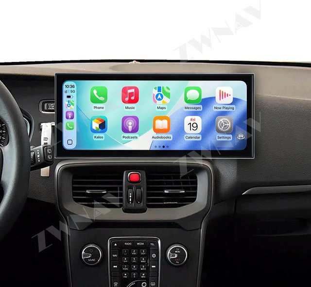 ZWNAV Android 15.0 Auto-Multimedia-Player mit 15,8 Zoll Touchscreen, GPS und Wireless CarPlay für Volvo V40 2013-2019, Schwarz - Bild 1
