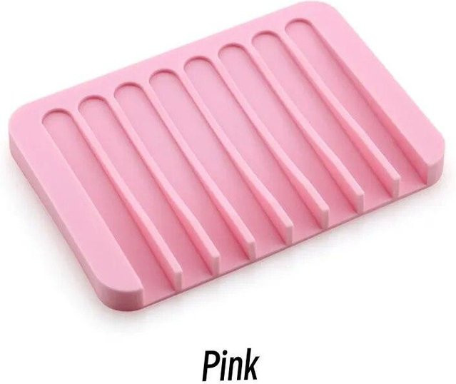 SEEQS Seifenhalter mit Ablaufsystem für Küche und Badezimmer, rutschfest, rosa - Bild 1