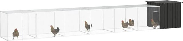 vidaXL Hühnerkäfig aus verzinktem Stahl in Anthrazit B/T/H: 700 x 91 x 100 cm - Bild 1