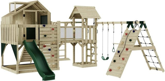 OutdoorToys Spielturm Milo mit Trapezschaukel, Dunkelgrün - Bild 1