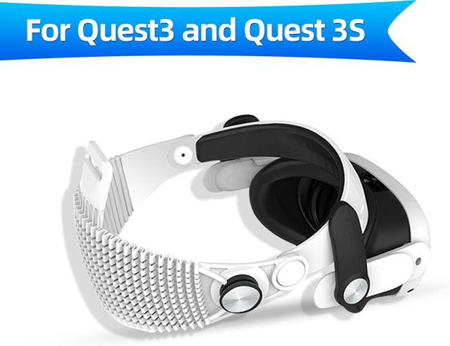QURK-VR Stirnband für Meta Quest 3 und Quest 3S in Weiß, ultraleichtes und atmungsaktives Zubehör - Bild 1