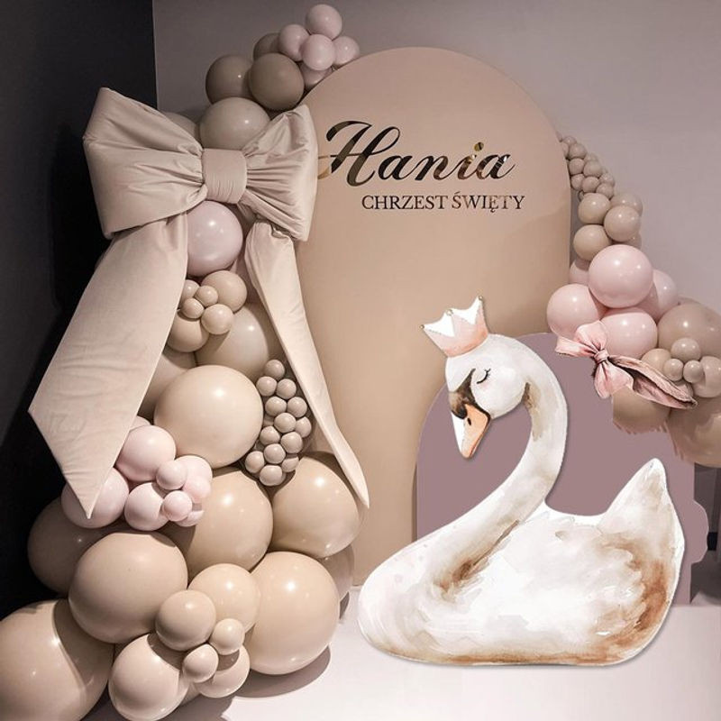 Boho Schwan Mosaik Brett mit Ausschnitt für Babyparty und Geburtstag, Beige, 5 mm Schaumstoff - Bild 1