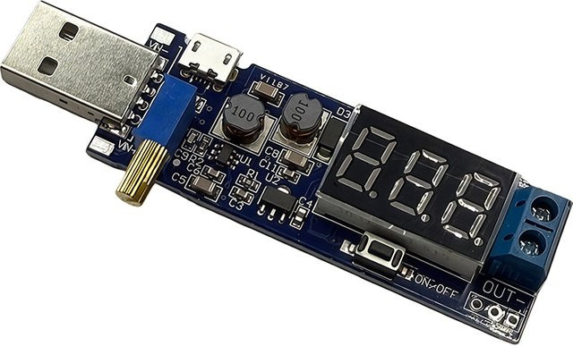 Mrgabwte USB DC-DC Buck-Boost-Konvertermodul Blau, Einstellbarer Spannungsregler 3,5-12V zu 1,2-24V mit LED-Digitalanzeige für Arduino - Bild 1