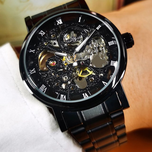 T-WINNER Armbanduhr, Automatik, Skelett, Edelstahl, Schwarz, Herren - Bild 1