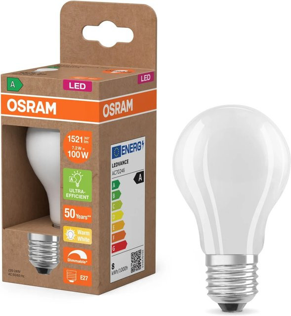 Osram LED-Lampe E27 A60 Filament Design Warmweiß Dimmbar Durchmesser: 6,0 cm, Höhe: 6,0 cm - Bild 2