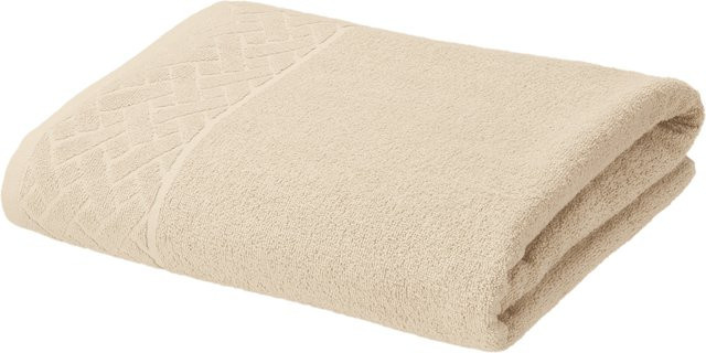 LIVARNO Badetuch aus Baumwolle in Beige, flauschig und schnelltrocknend - Bild 1