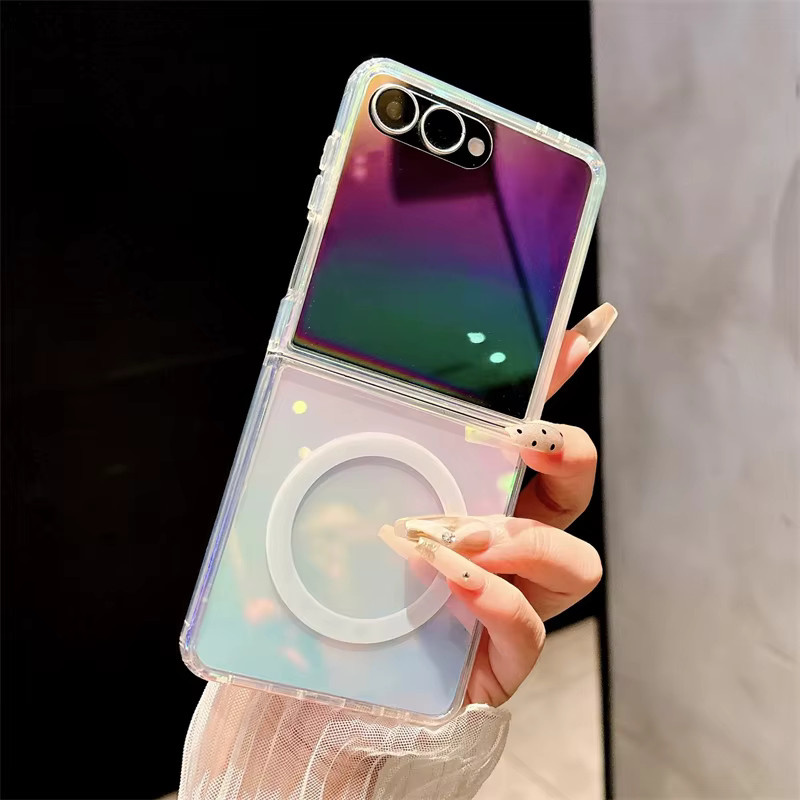 Magnetische MagSafe Hard Cover Hülle mit Regenbogen Farbverlauf für Samsung Galaxy Z Flip 7 Z Fold 7 6 5 4 3 in Multicolour - Bild 5