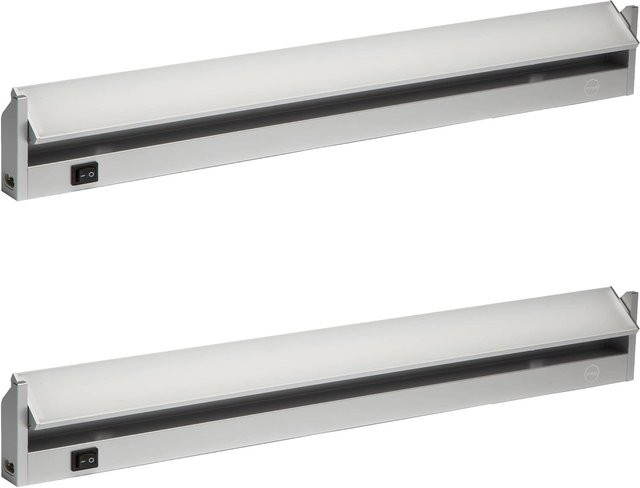 Oktaplex Aluminium Unterbauleuchte 2er Set in Silber, 91 cm Länge, 90 Grad schwenkbar, LED Neutralweiß, für Küche und Möbel - Bild 1