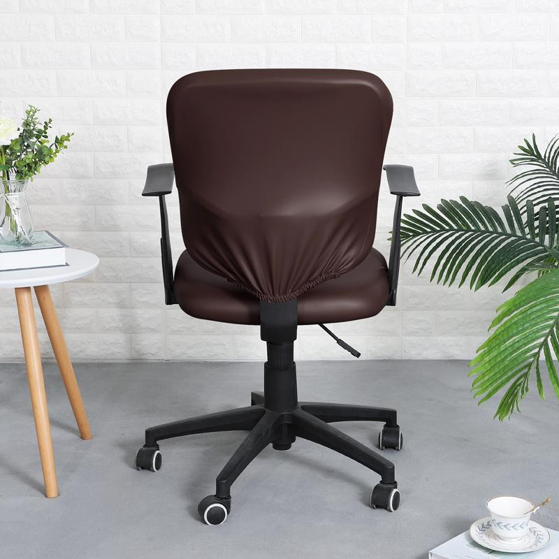 S-EMIGA Wasserdichter Bürostuhlbezug aus weichem PU-Leder in Schwarz, Universal Schonbezug für Schreibtischstühle und Computerstühle - Bild 2