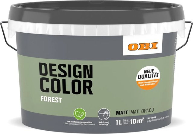 OBI Design Color 1 Dispersionfarbe Masonry in Forest Green, wasserbasiert - Bild 1