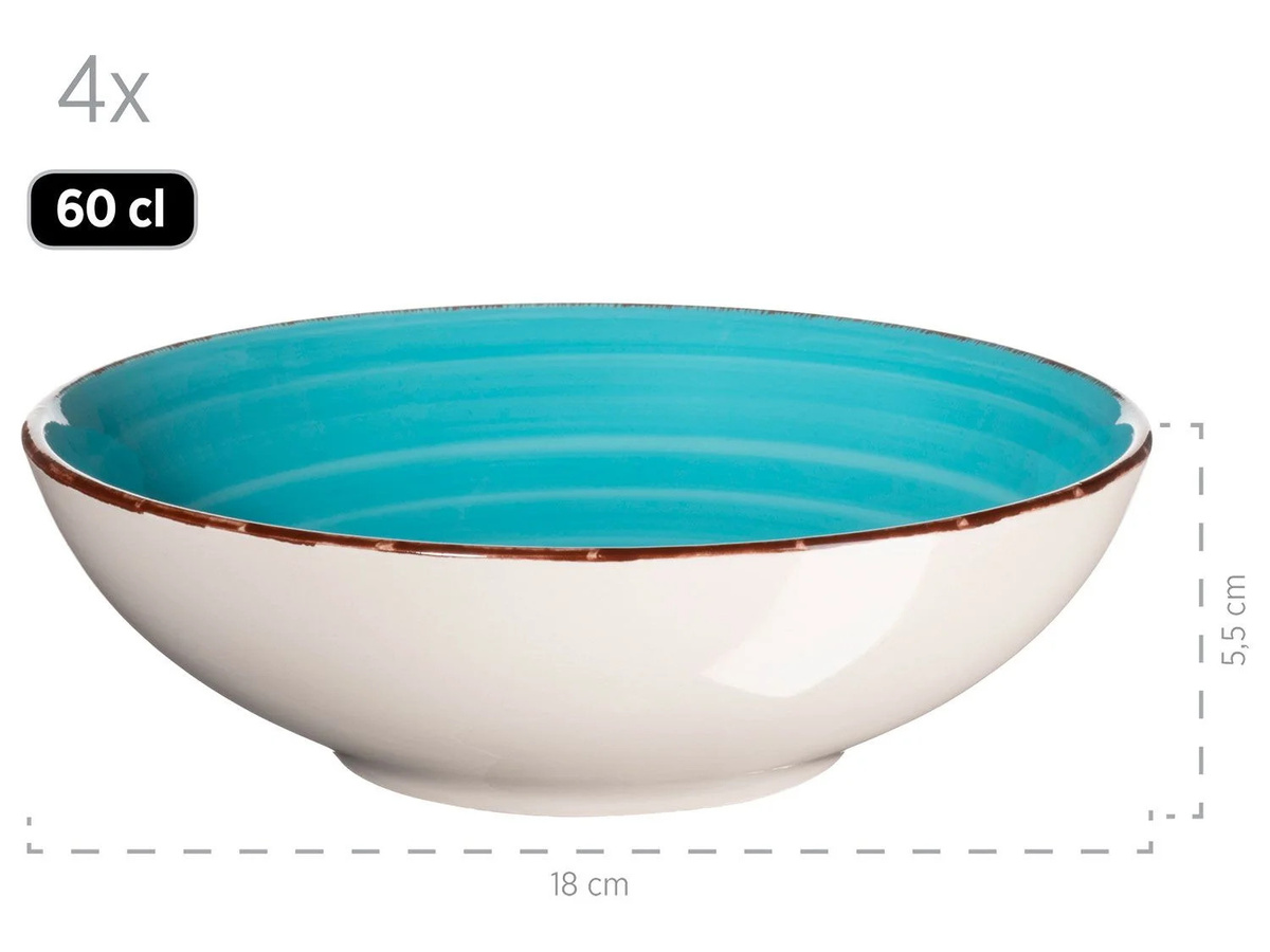 Mäser Lumaca Kombiservice 16-teilig aus Steingut in Rauchblau und Multicolour - Bild 2