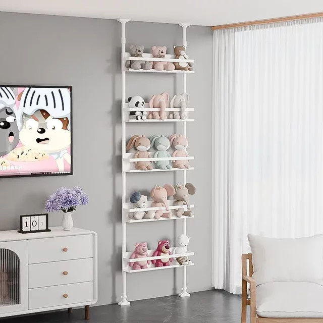 XIUGOUDUOLA Schlankes Lagerregal aus Metall in Weiß für Badezimmer und Wohnzimmer mit verstellbaren Regalböden - Bild 1