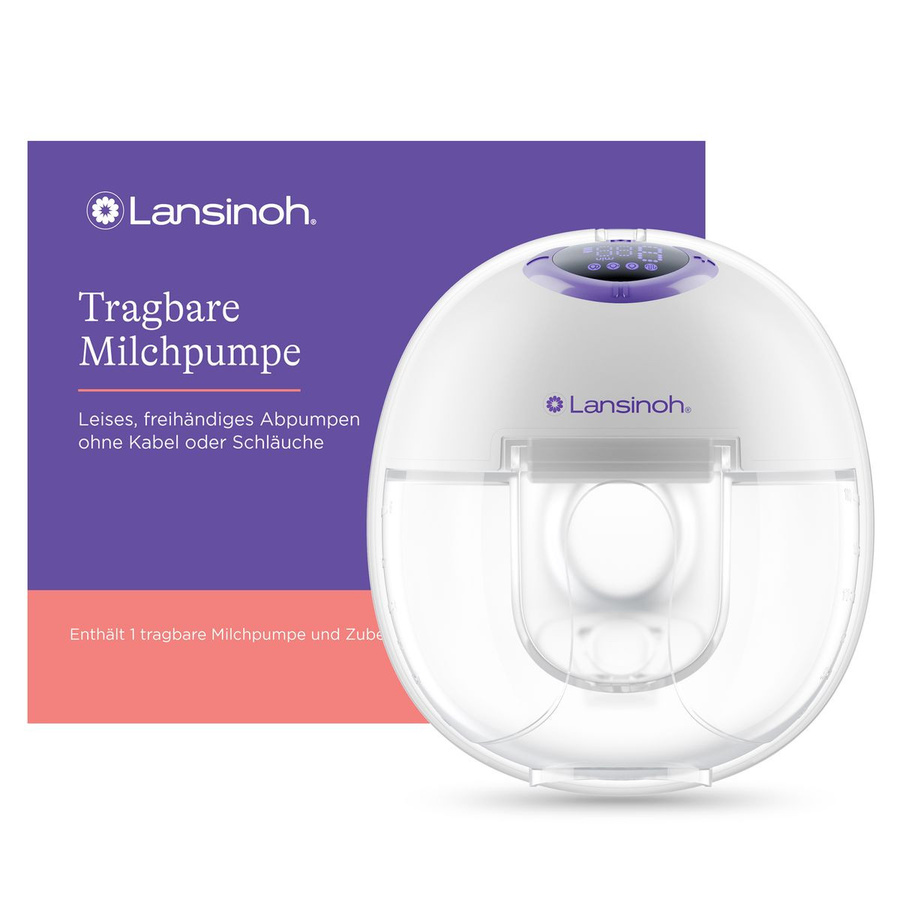 Lansinoh Elektrische Milchpumpe, tragbar und handsfree, BPA-frei, Weiß/Lila - Bild 4