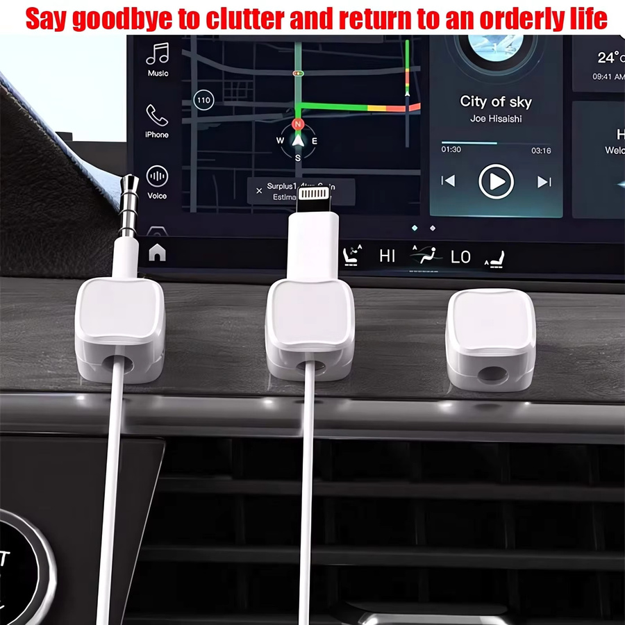 10 Stück magnetische Kabelhalter, selbstklebende Kabelclips für Ladekabel und Drähte, ideal für Auto, Zuhause und Büro - Bild 2