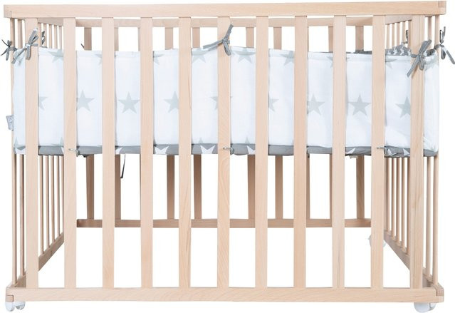Roba Laufgitter Little Stars aus Buchenholz in Braun B/T/H: 100 x 100 x 72 cm - Bild 1