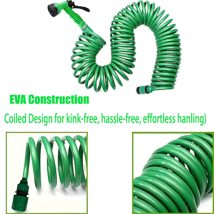 Erweiterbarer Hochdruck-Gartenschlauch in Grün mit 3/4 Zoll Sprinklerkopf zur Gartenbewässerung und Reinigung - Bild 3