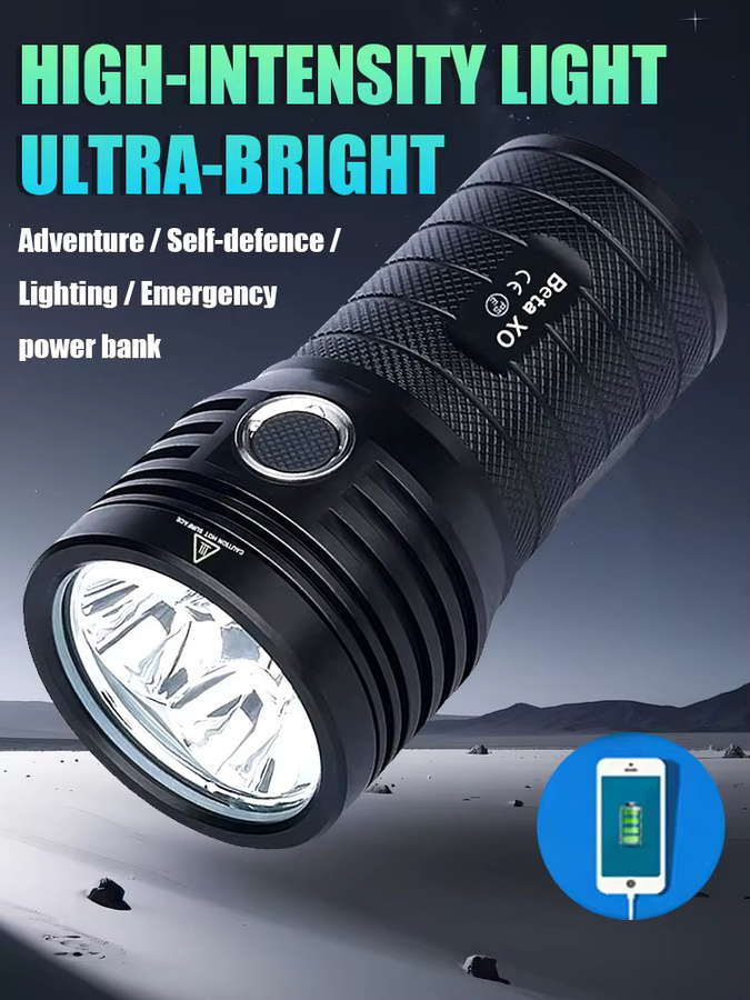 KENSUN Hochleistungs-LED-Taschenlampe, taktische USB-wiederaufladbare Lichtlampe in Schwarz - Bild 7