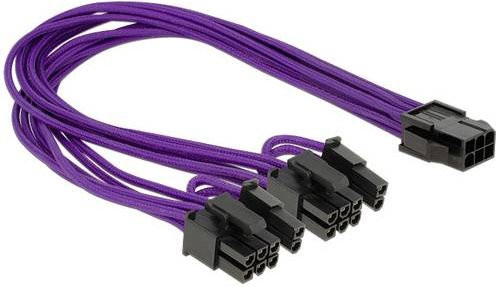 Delock Strom Anschlusskabel Schwarz Violett 0,3 m - Bild 1