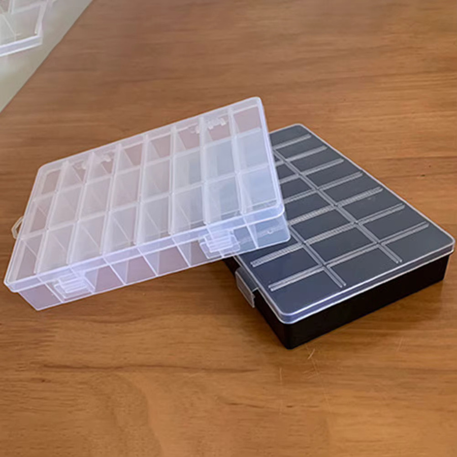 VIBRATITE Kunststoff-Aufbewahrungsbox mit 24 verstellbaren Fächern, transparent - Bild 4