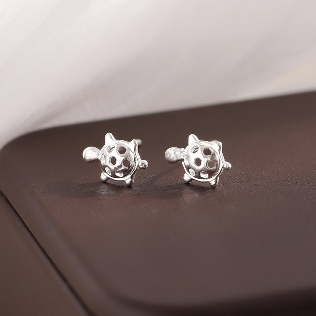 GaGa-Duck Ohrstecker 925 Silber, Schildkrötenmotiv - Bild 1