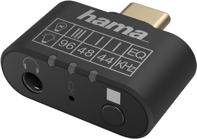 Hama Audio-Adapter USB-C auf 3,5-mm-Klinke mit Equalizer und Mikrofon-Unterstützung in Schwarz - Bild 1