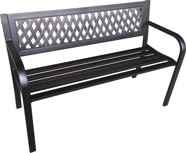 Garden Pleasure Gartenbank Askja aus pulverbeschichtetem Stahl in Schwarz, B/T/H: 76 x 50 x 119 cm - Bild 1