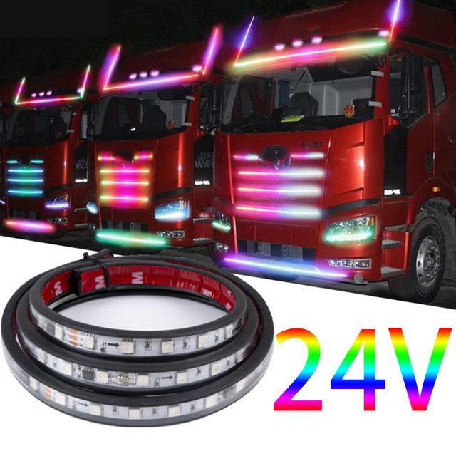 Flexible RGB LED Lichtleiste für LKW und Bar, bunte SMD LED Dekolicht mit 24V, Multicolor - Bild 1