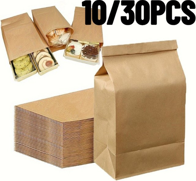 Braune Kraftpapiertüten zur Aufbewahrung von Obst, Gemüse, Snacks und Brot für den Supermarkt und zum Einkaufen - Bild 1