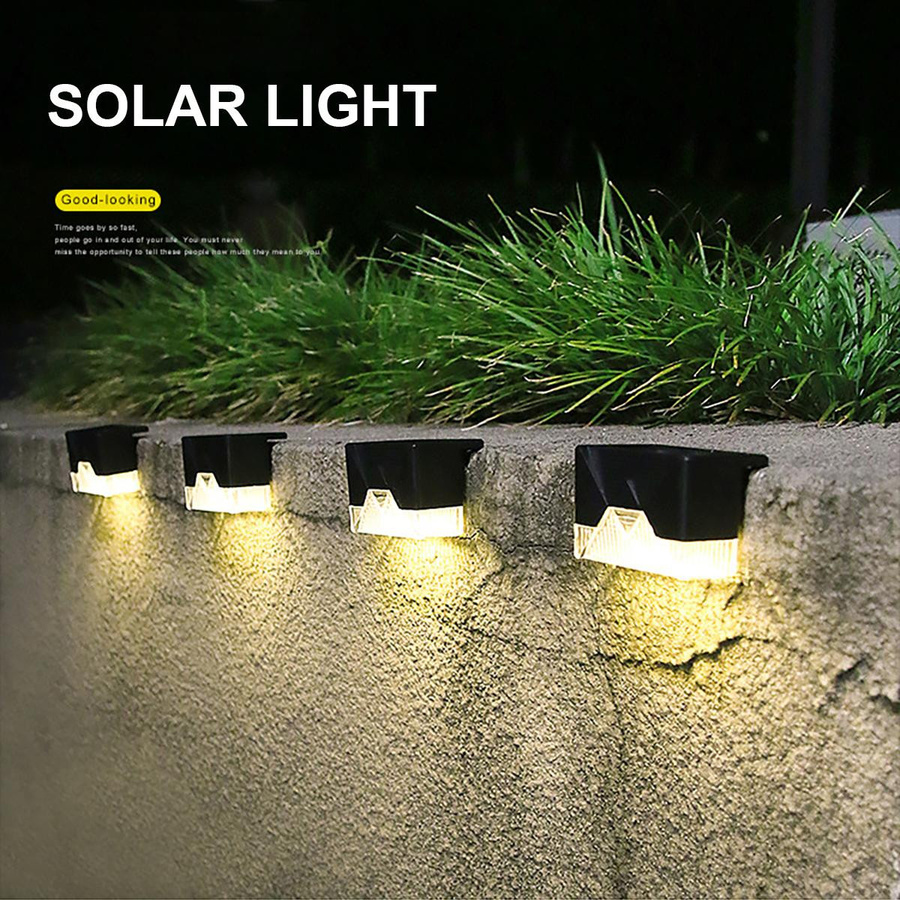 SHIJIN Light 16er Set Solar-LED-Außenleuchten in Schwarz mit buntem RGB-Licht, wasserdichte Solar-Treppenleuchten für Garten und Weg - Bild 4