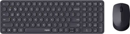 Rapoo 9310M Kabelloses Multi-Mode Tastatur und Maus Set mit Bluetooth, Ergonomisch, QWERTZ (DE), Dunkelgrau - Bild 2