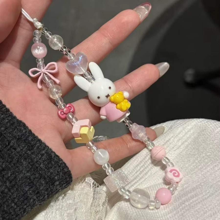 Miffy Handykette, Perlen, Rosa - Bild 2