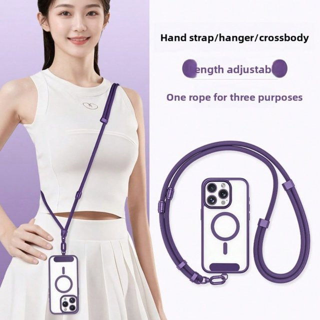 XYNN Handy-Lanyard Crossbody Drei-in-eins verstellbares Umhängeband für Hals oder Handgelenk in Dark Purple Bunt - Bild 1