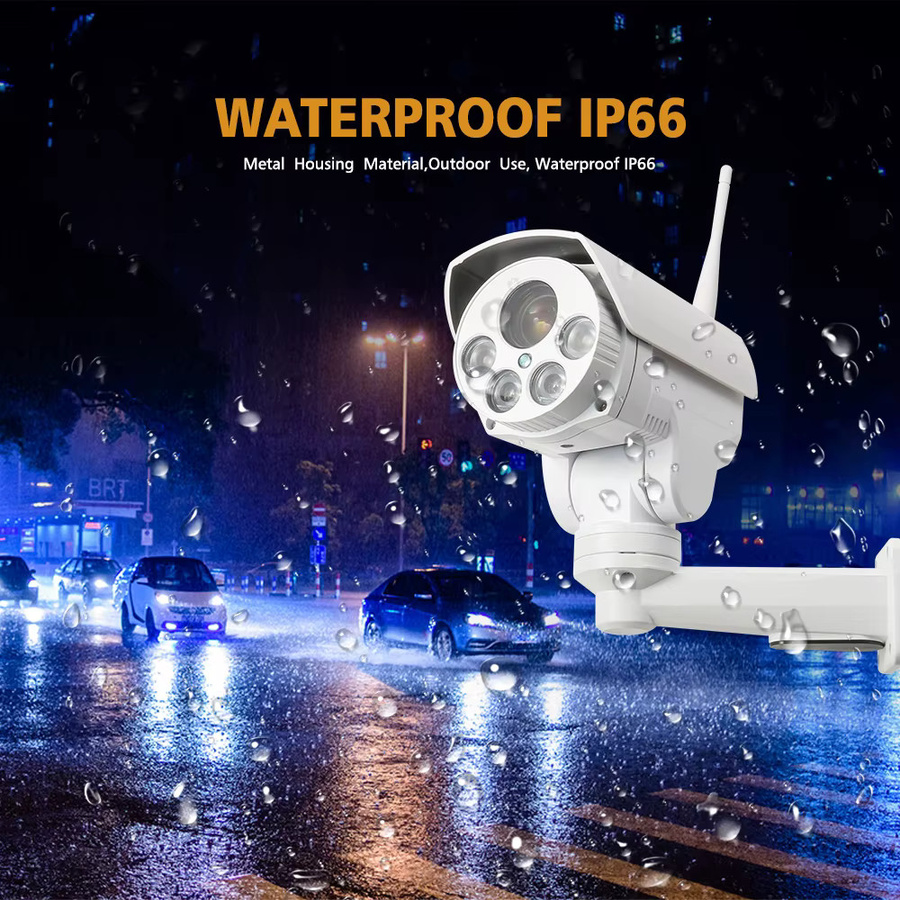BOAVISION 4K 8MP PTZ IP Sicherheitsschutzkamera mit 4G SIM und WIFI, Outdoor Überwachungskamera mit 5X 10X optischem Zoom, Audio und 50M IR Nachtsicht, Farbe: Weiß - Bild 3