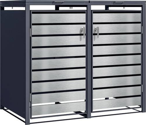 Phoenix GB2213ASK Series GB Mülltonnenbox Silber für 2 Mülltonnen mit 240l Fassungsvermögen - Bild 1