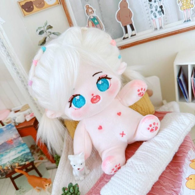 Kidsly Kawaii Plüsch Baumwollpuppe, Idol Stofftier, 20cm, Rosa/Pink - Bild 1