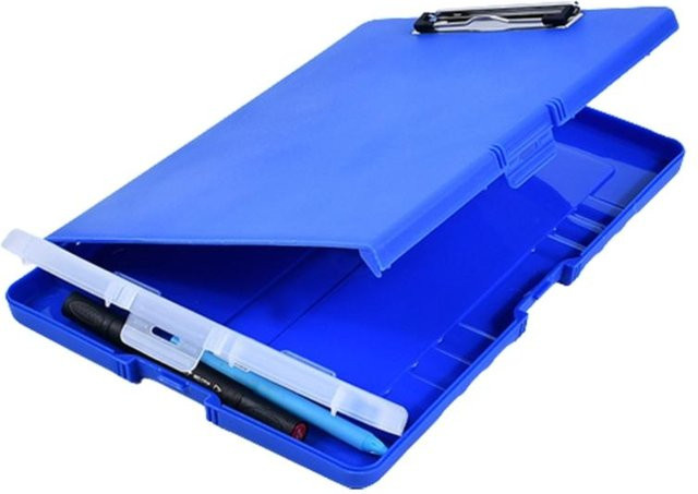 NATAWA Multifunktionaler Aktenordner mit Klemmbrett und Schreibwarenbox in Blau, A4 Organizer aus Kunststoff - Bild 1