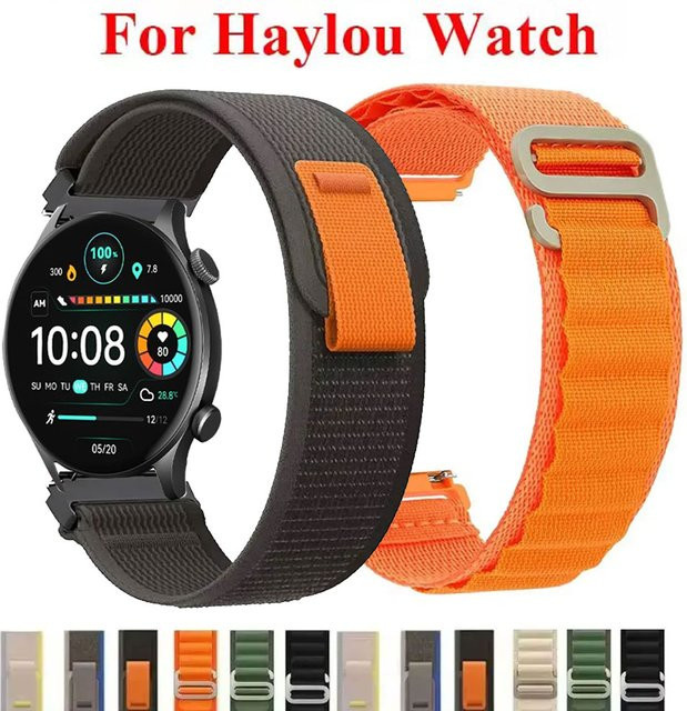 Haylou Uhrenarmband Nylon, 22 mm, Schwarz, Unisex - Bild 1