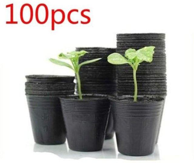 ihome445 Pflanzbehälter für den Garten, 100 Stück, schwarz, B/T/H: 6,5 x 6,5 x 6,5 cm - Bild 1