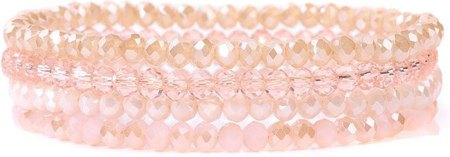 Armband-Set 4 Stück, Kristallglas, Bunt, Beige, Frauen, 19cm - Bild 1