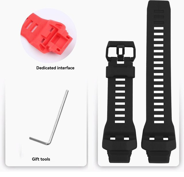 Casio Uhrenarmband Silikon, Schwarz, Herren - Bild 1