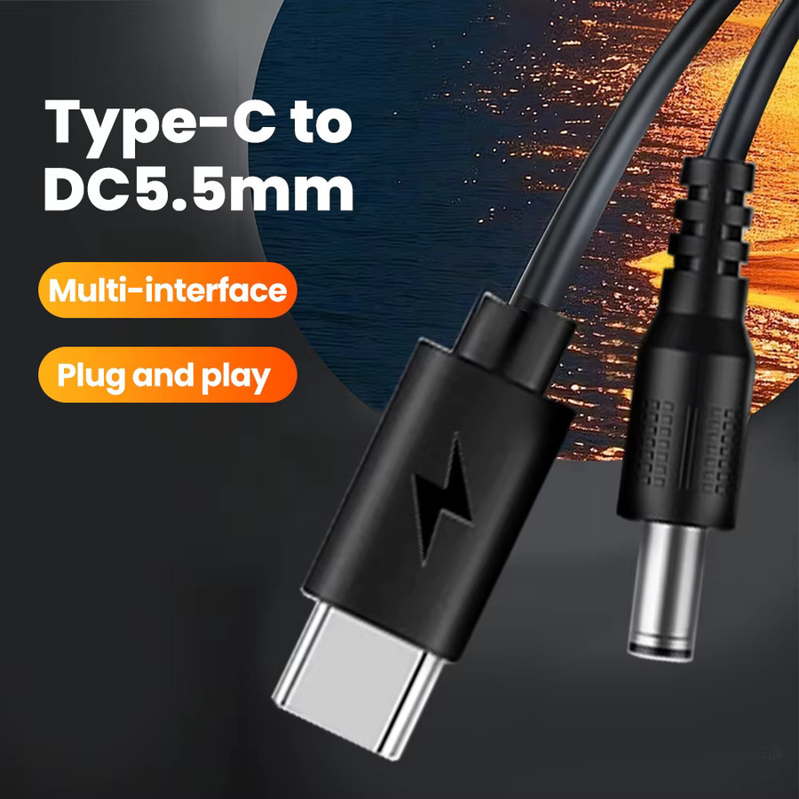 Olaf USB-C auf DC Power Boost Kabel 5V zu 12V Adapter mit 14 Barrel Plugs in Schwarz für Wifi Router und TV Box - Bild 2
