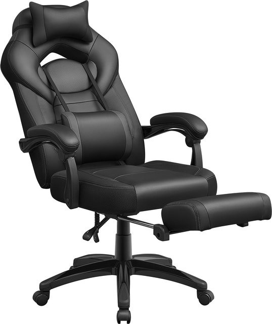 SONGMICS Gamingstuhl Ergonomisch in Grau-Schwarz mit Kopfstütze und Armlehnen - Bild 3