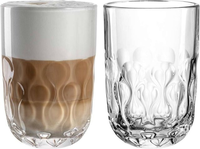 Leonardo Latte Macchiato Gläser Gocce, 2er Set, transparent, 390 ml pro Glas - Bild 1