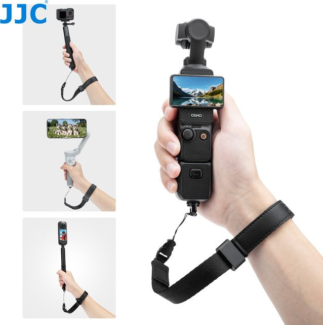 JJC Handgelenkschlaufe in Schwarz für DJI Osmo Pocket 3 4, Ricoh GR IV HDF, GR III, Sony ZV-1, RX100 und Canon G7X Mark III - Bild 1