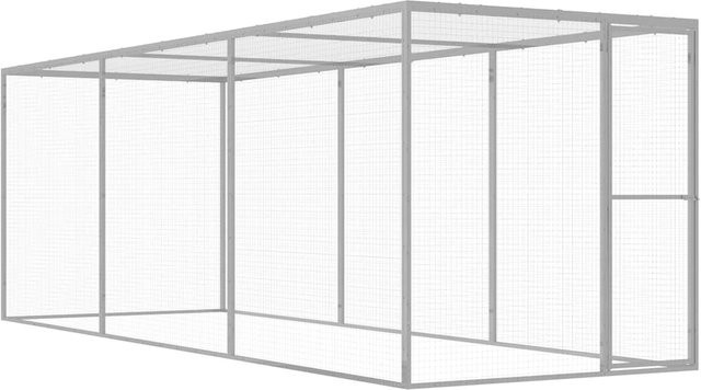 Katzenkäfig von Yiwydaa aus verzinktem Stahl in Silber, B/T/H: 4,5 x 1,5 x 1,5 m - Bild 1