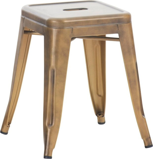 DELUKE Hocker FULDA Stapelhocker aus Metall in Gold für Küche und Esszimmer B/T/H: 40 x 40 x 46 cm - Bild 1