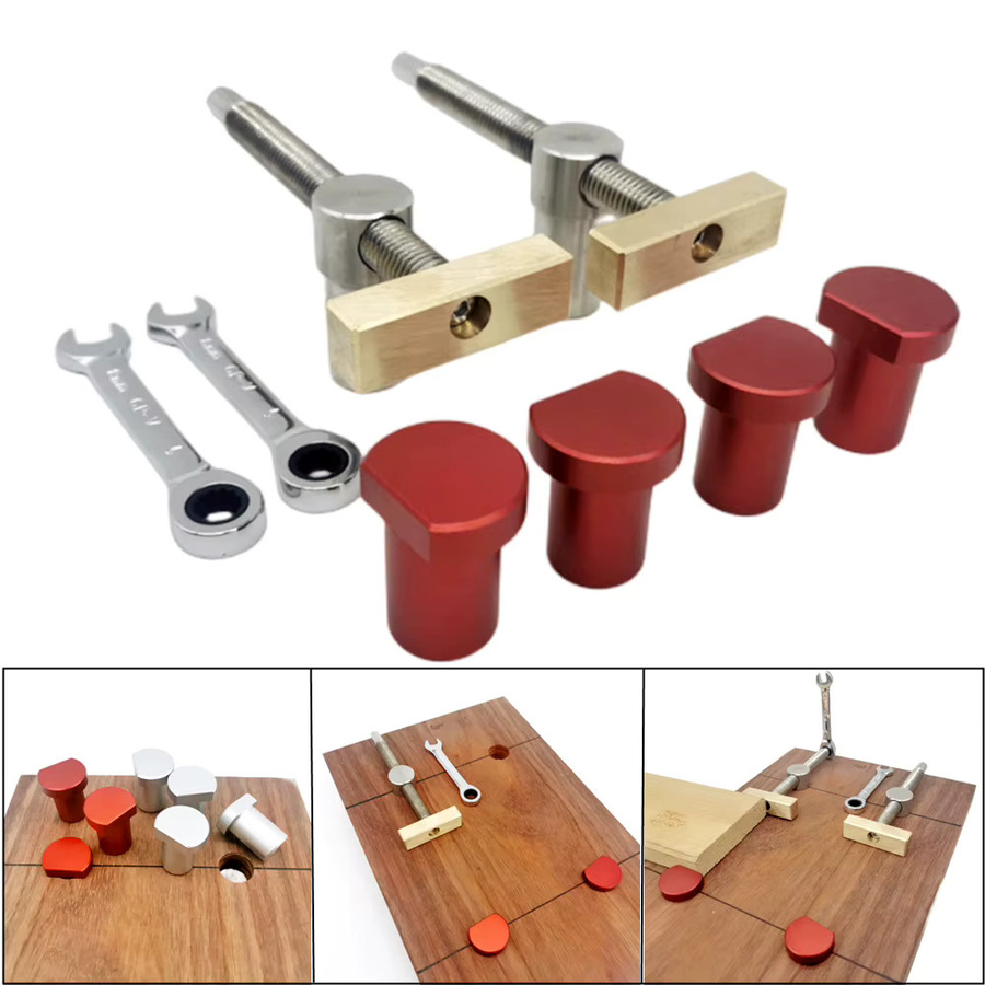 GDART Desktop Clip Clamp Werkzeug-Set mit Bankhunde-Löchern zur präzisen Schnellbefestigung und Fixierung für Bearbeitungen - Bild 2