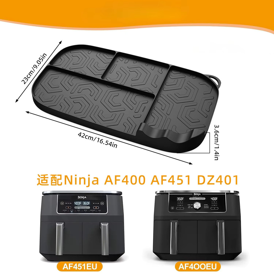 Multifunktionales Silikon-Aufbewahrungsregal für Ninja Air Fryer AF500 und AF400/AF451 in Grau und Schwarz - Bild 3