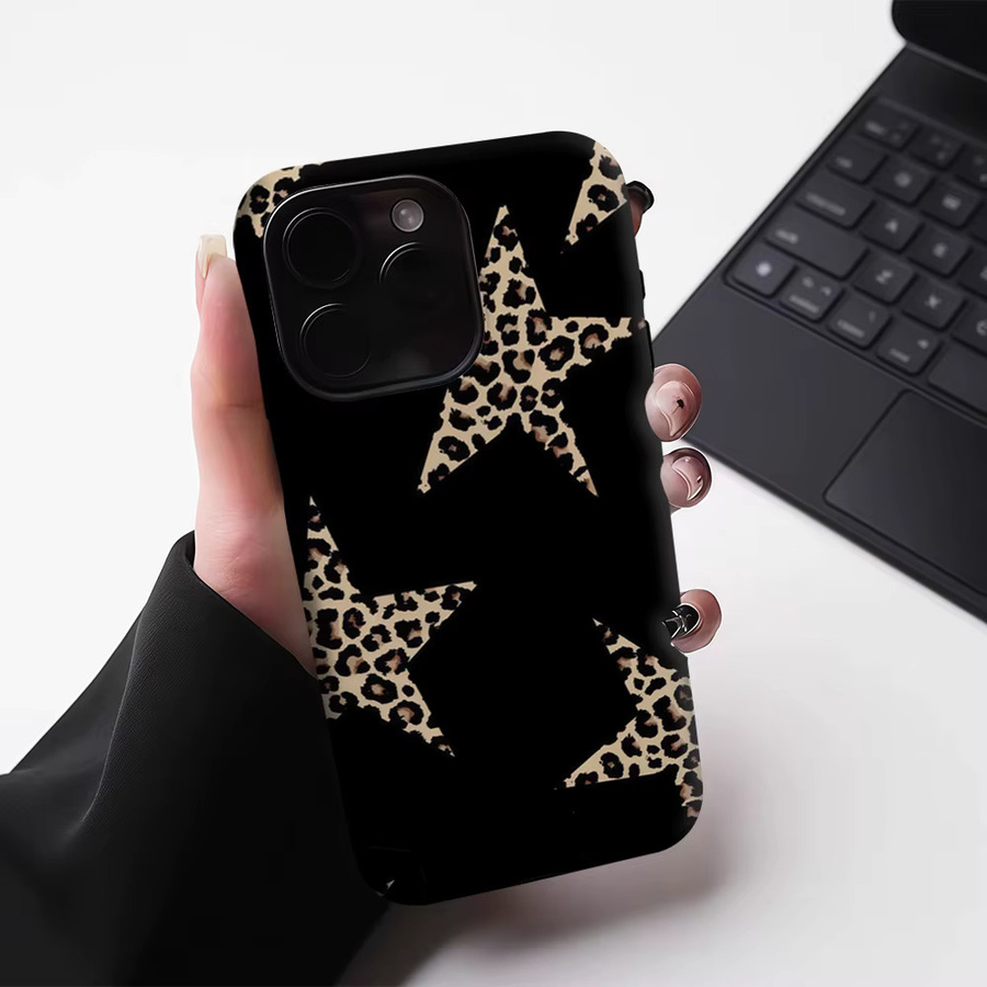 Leopard Star Magnetische Handyhülle Must für iPhone 17 16 15 14 13 Pro Max Plus, robuste Doppel-Schicht-Hülle, Schwarz - Bild 5