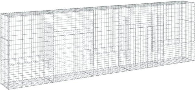 vidaXL Gabione mit Deckel aus verzinktem Eisen in Silber, B/T/H: 500 x 50 x 150 cm - Bild 1